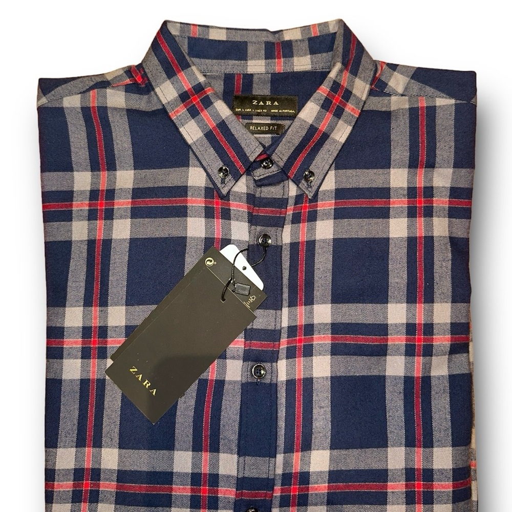 NWT Zara Men’s Long Sleeve Flannel Shirt